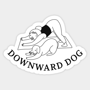 Downward doggie do yoga with his mom Sticker